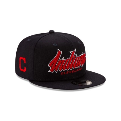 Blue Cleveland Indians Hat - New Era MLB Slab 9FIFTY Snapback Caps USA2384175